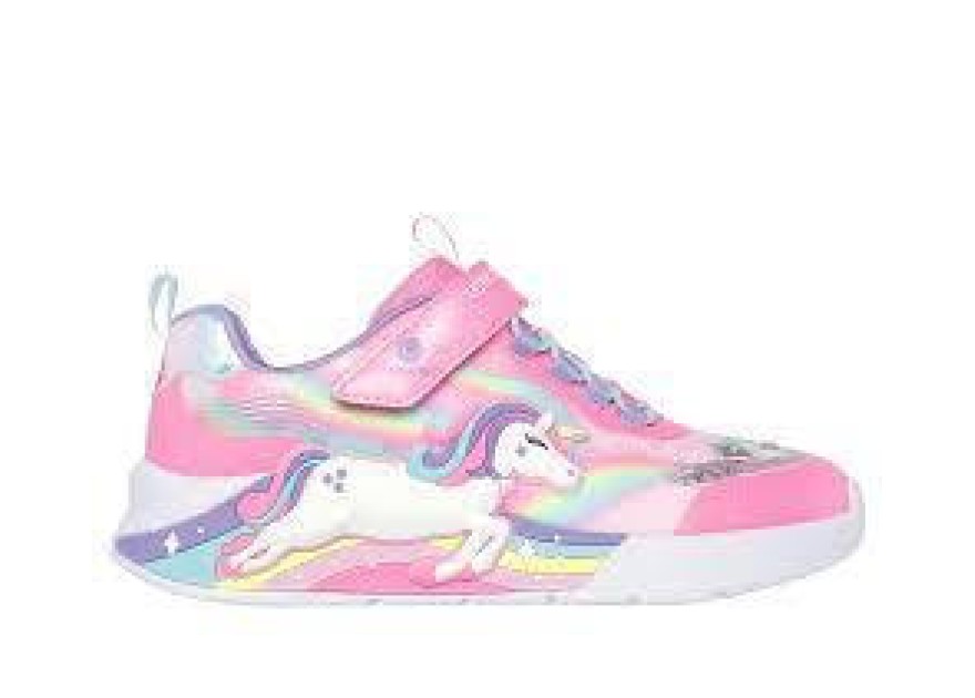 Skechers S-lights Παιδικά Sneakers με Σκρατς Ροζ