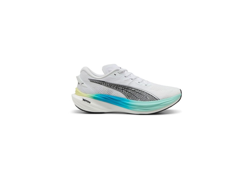 Puma Deviate Nitro 3 Ανδρικά Αθλητικά Παπούτσια Running Λευκά