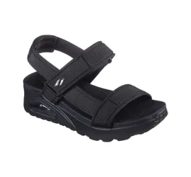 Skechers Δερμάτινα Γυναικεία Σανδάλια σε Μαύρο Χρώμα