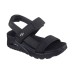 Skechers Δερμάτινα Γυναικεία Σανδάλια σε Μαύρο Χρώμα