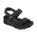 Skechers Δερμάτινα Γυναικεία Σανδάλια σε Μαύρο Χρώμα
