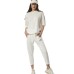 Body Action Παντελόνι Φόρμας με Λάστιχο Fleece Star White