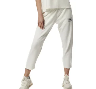Body Action Παντελόνι Φόρμας με Λάστιχο Fleece Star White