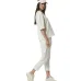 Body Action Παντελόνι Φόρμας με Λάστιχο Fleece Star White