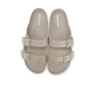 Body Action Women's Two Strap Slides Μπεζ