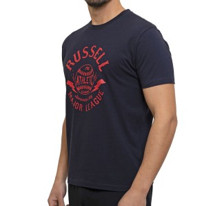 Russell Athletic Ανδρικό T-shirt Navy Μπλε με Στάμπα