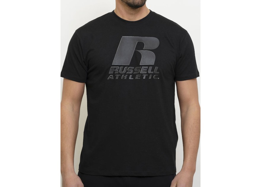 Russell Athletic Ανδρικό T-shirt Μαύρο με Στάμπα