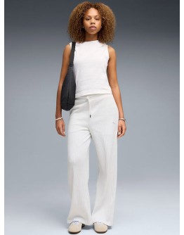 PUMA Γυναικείο Σετ Αθλητικό T-shirt και Παντελόνι Φόρμας Καμπάνα Λευκό