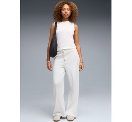 PUMA Γυναικείο Σετ Αθλητικό T-shirt και Παντελόνι Φόρμας Καμπάνα Λευκό