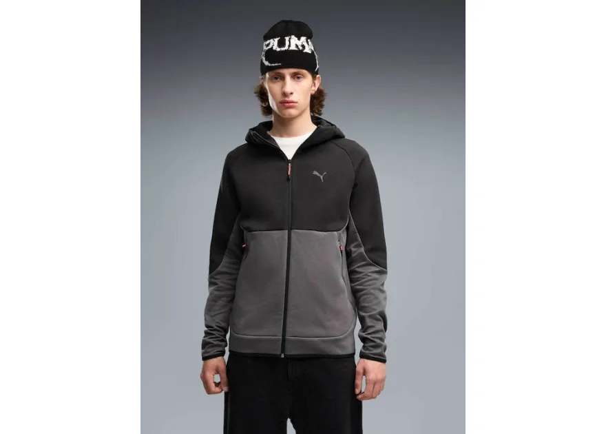 PUMA Ζακέτα με Κουκούλα Dk Grey