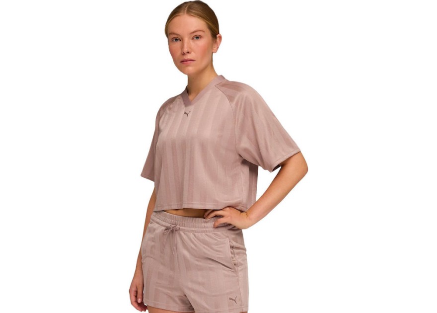 Puma Set Γυναικεία Μπλούζα και Παντελόνι Φόρμας Καμπάνα Σομον