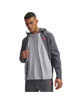 Under Armour Tech Utility Woven Jacket Dark Grey Light Grey Red