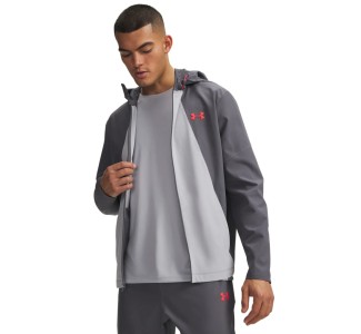 Under Armour Tech Utility Woven Jacket Dark Grey Light Grey Red