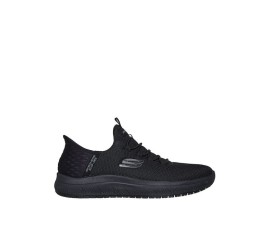 Skechers Work Συνθετικό Δέρμα Γυναικεία Slip-On Μαύρα