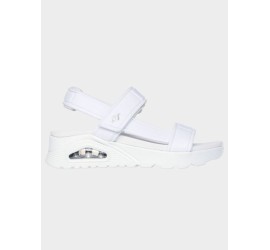 Skechers Δερμάτινα Γυναικεία Σανδάλια σε Λευκό Χρώμα