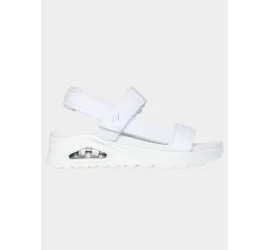 Skechers Δερμάτινα Γυναικεία Σανδάλια σε Λευκό Χρώμα