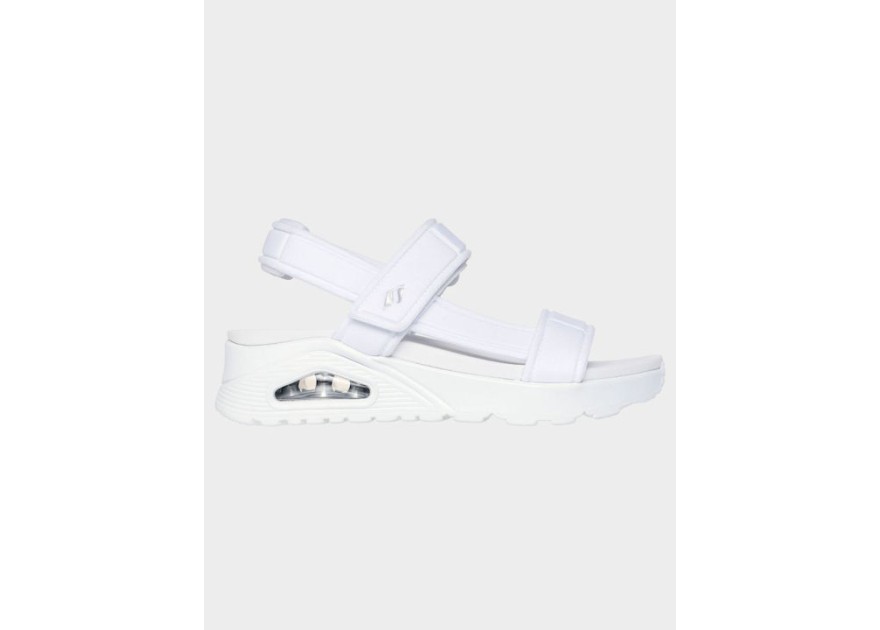 Skechers Δερμάτινα Γυναικεία Σανδάλια σε Λευκό Χρώμα