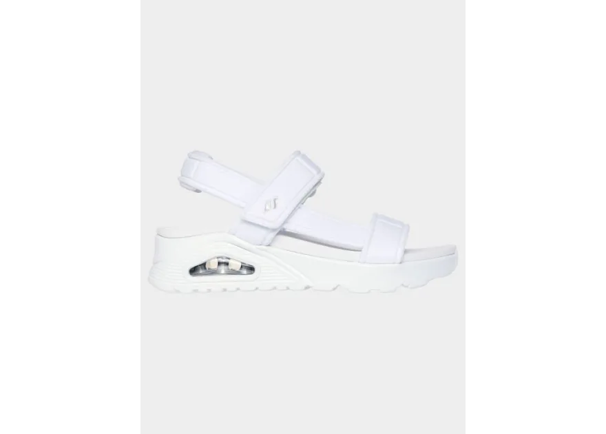 Skechers Δερμάτινα Γυναικεία Σανδάλια σε Λευκό Χρώμα
