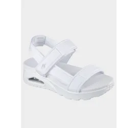 Skechers Δερμάτινα Γυναικεία Σανδάλια σε Λευκό Χρώμα
