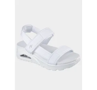 Skechers Δερμάτινα Γυναικεία Σανδάλια σε Λευκό Χρώμα