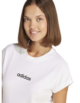Adidas Essentials Linear Γυναικείο Αθλητικό T-shirt Λευκό