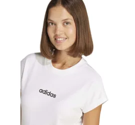 Adidas Essentials Linear Γυναικείο Αθλητικό T-shirt Λευκό