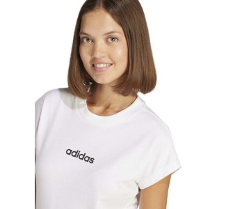 Adidas Essentials Linear Γυναικείο Αθλητικό T-shirt Λευκό