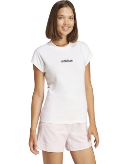 Adidas Essentials Linear Γυναικείο Αθλητικό T-shirt Λευκό