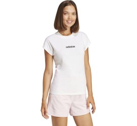 Adidas Essentials Linear Γυναικείο Αθλητικό T-shirt Λευκό