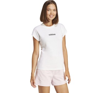Adidas Essentials Linear Γυναικείο Αθλητικό T-shirt Λευκό