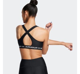 UNDER ARMOUR UA Crossback Mid Bra Γυναικείο Μπουστάκι Μαύρο