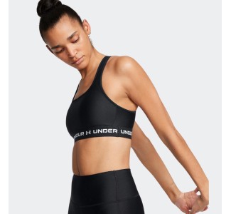 UNDER ARMOUR UA Crossback Mid Bra Γυναικείο Μπουστάκι Μαύρο