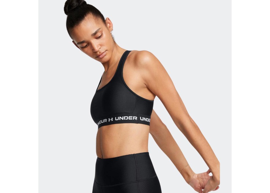 UNDER ARMOUR UA Crossback Mid Bra Γυναικείο Μπουστάκι Μαύρο