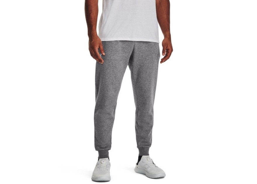 Under Armour Rival Παντελόνι Φόρμας με Λάστιχο Fleece Γκρι