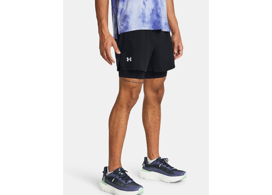 Under Armour 2-in-1 Ανδρική Βερμούδα Μαύρη