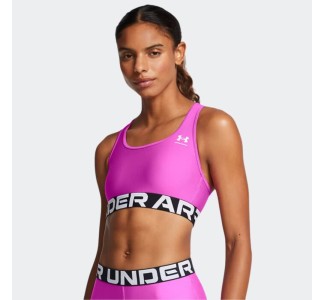 UNDER ARMOUR Women’s HeatGear® Armour Mid Branded Sports Bra Γυναικείο Μπουστάκι σε Φούξια Χρώμα