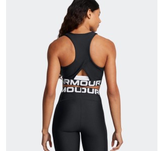 UNDER ARMOUR HeatGear Rib Tank Γυναικείο Αθλητικό Top σε Μαύρο Χρώμα