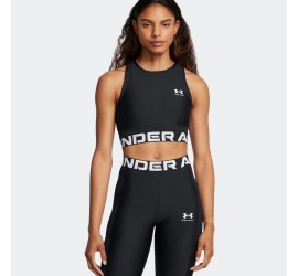 UNDER ARMOUR HeatGear Rib Tank Γυναικείο Αθλητικό Top σε Μαύρο Χρώμα