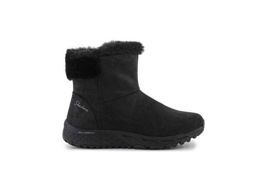 Skechers Cozy Γυναικείες Μπότες με Γούνα Μαύρες