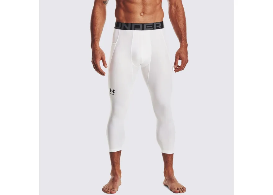 Under Armour HeatGear Armour 3/4 Tights Ανδρικό Ισοθερμικό Παντελόνι Compression Λευκό