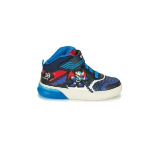 Geox Παιδικά Sneakers High Grayjay Ανατομικά με Σκρατς για Αγόρι Μπλε