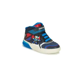 Geox Παιδικά Sneakers High Grayjay Ανατομικά με Σκρατς για Αγόρι Μπλε