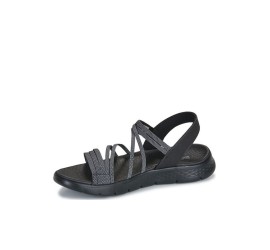 Skechers Go Walk Flex Γυναικεία Σανδάλια Μαύρα