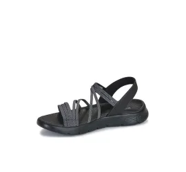 Skechers Go Walk Flex Γυναικεία Σανδάλια Μαύρα