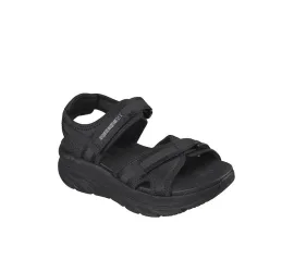 Skechers D'lux Walker Γυναικεία Σανδάλια Μαύρα