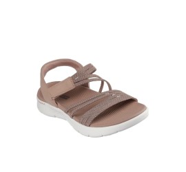 Skechers Go Walk Flex Γυναικεία Σανδάλια Καφέ