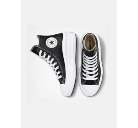 Converse Chuck Taylor All Star Move Δερμάτινα Μποτάκια Μαύρα