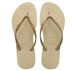 Havaianas Slim Logo Σαγιονάρες Sand Grey / Light Golden