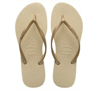 Havaianas Slim Logo Σαγιονάρες Sand Grey / Light Golden