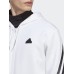 Adidas Future Icons 3-Stripes Full Ανδρική Φούτερ Ζακέτα με Κουκούλα και Τσέπες Λευκή